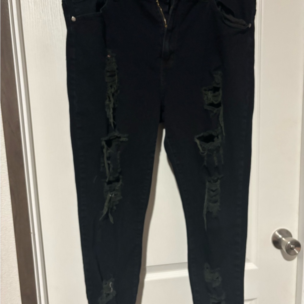 VIP Black Distressed Skinny Jeans